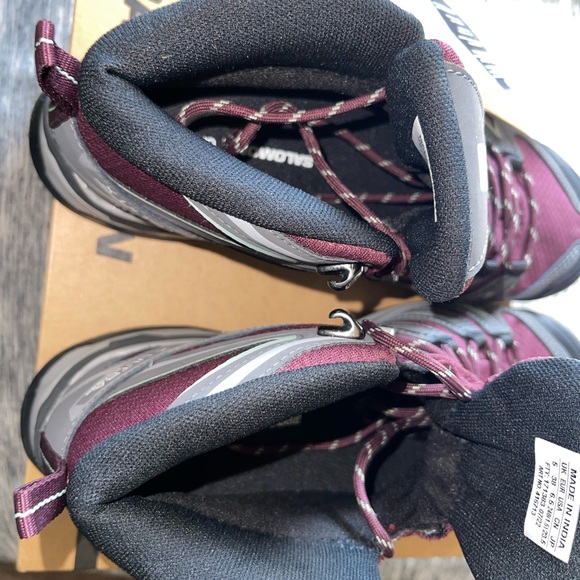Women's salomon xultra pioneer mid cswp hiking boots wine tasting/magnet size6.5 - Picture 10 of 12